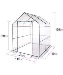 SERRA A CASETTA  CON TELO PVC SENZA RIPIANI - 140x140x197 CM - VERDELOOK
